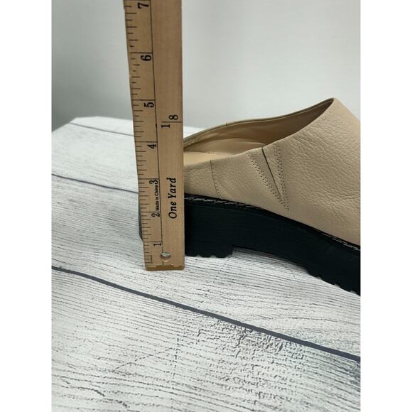Matisse Lena Womens Beige Leather Round Toe Platform Chunky Mule Shoe Size 8.5M - Picture 14 of 14
